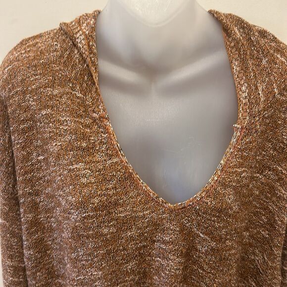 ABOUND plus size brown mark knit hoodie shirt blouse top Athleisure XXL NWT - Picture 3 of 5